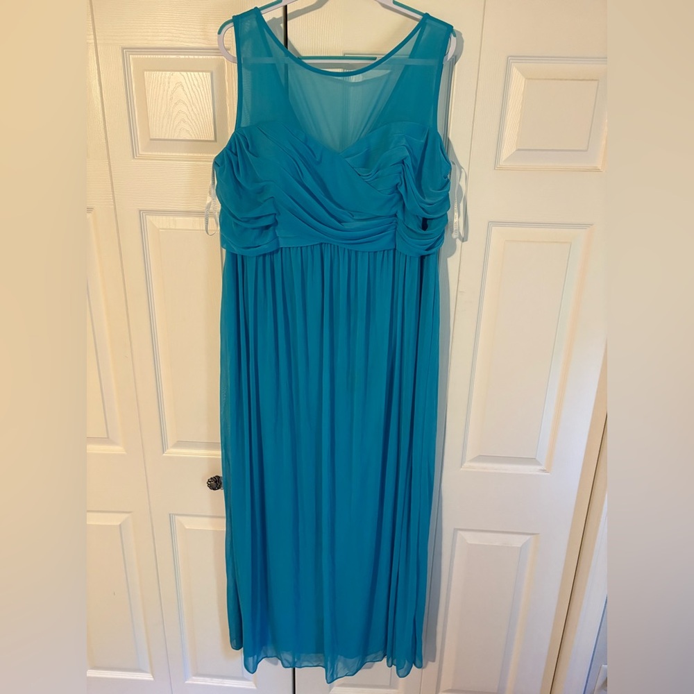 David's Bridal Teal Maxi Dress